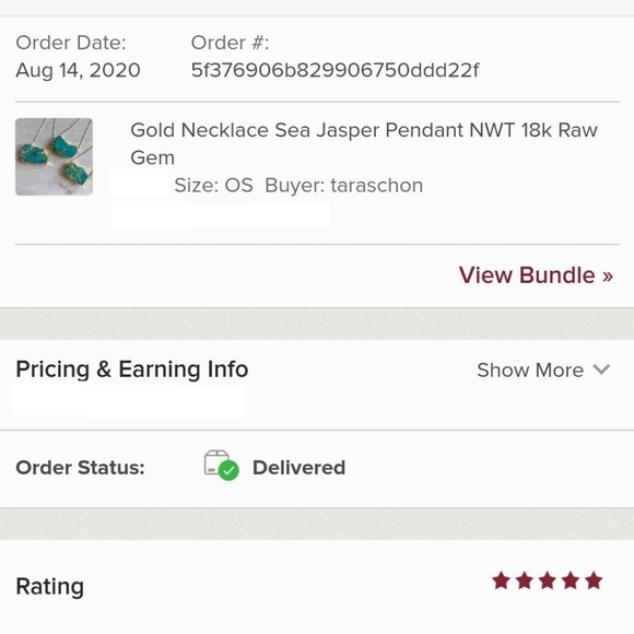 Gold Necklace Sea Jasper Pendant NWT 18k Raw Gem - Picture 8 of 8